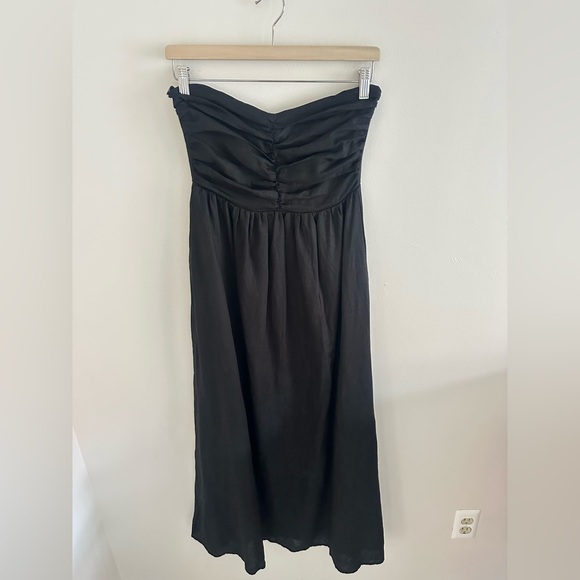 DIISH black linen Bonnie sweetheart maxi dress size 4 - Picture 3 of 11